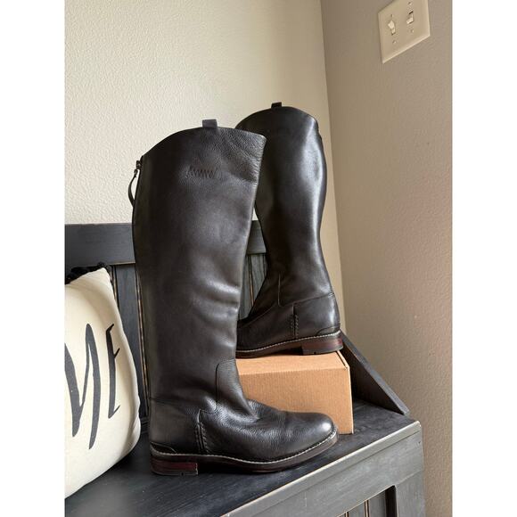 Franco Sarto Black Leather Riding Boots Women’s 8.5 - Picture 1 of 10